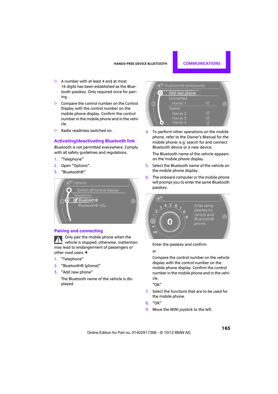 Mini 2013 Countryman User Manual | Page 166 / 275