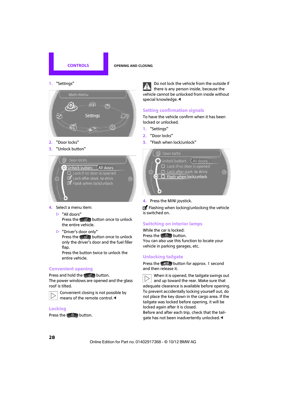 Mini 2013 Countryman User Manual | Page 29 / 275
