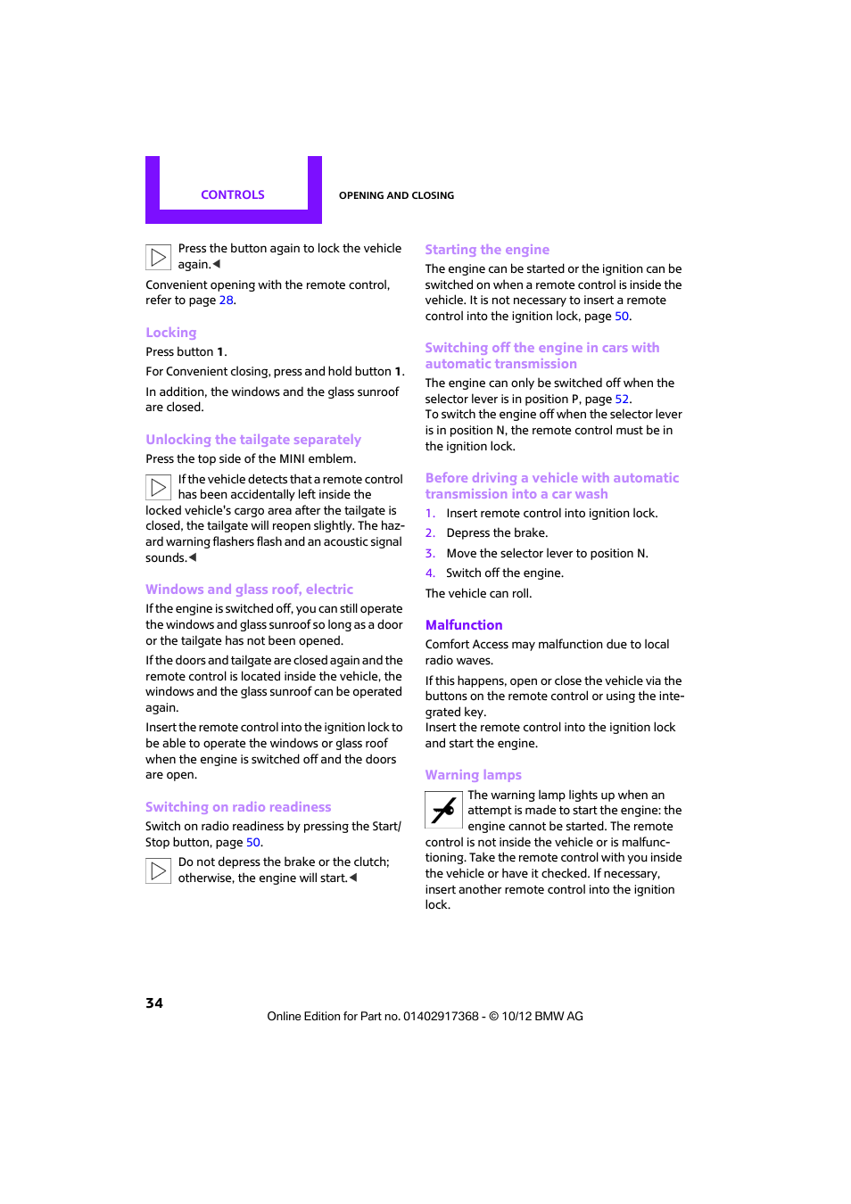 Mini 2013 Countryman User Manual | Page 35 / 275