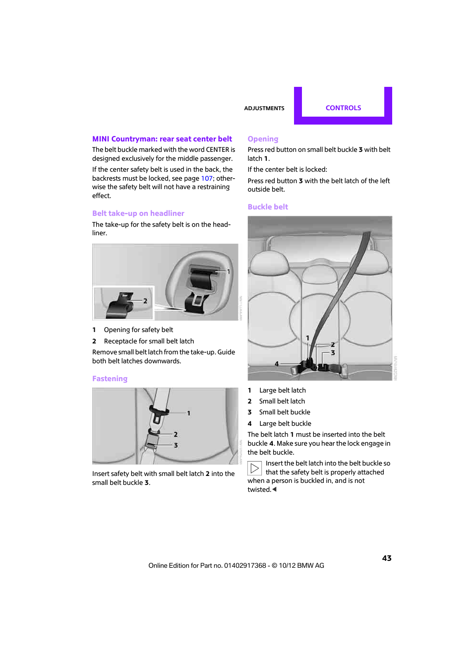 Mini 2013 Countryman User Manual | Page 44 / 275