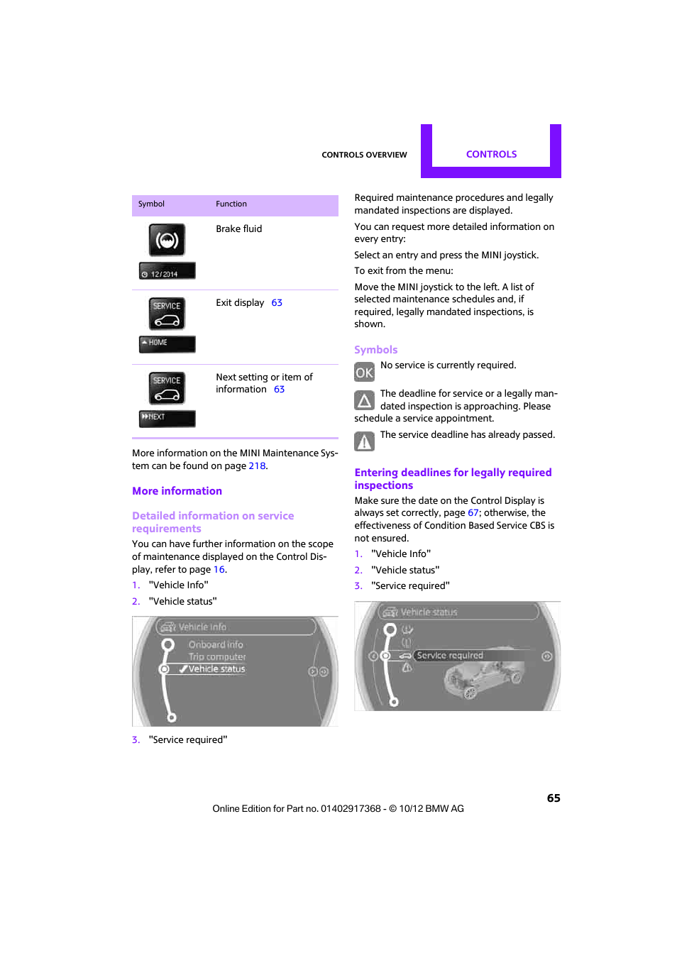 Mini 2013 Countryman User Manual | Page 66 / 275