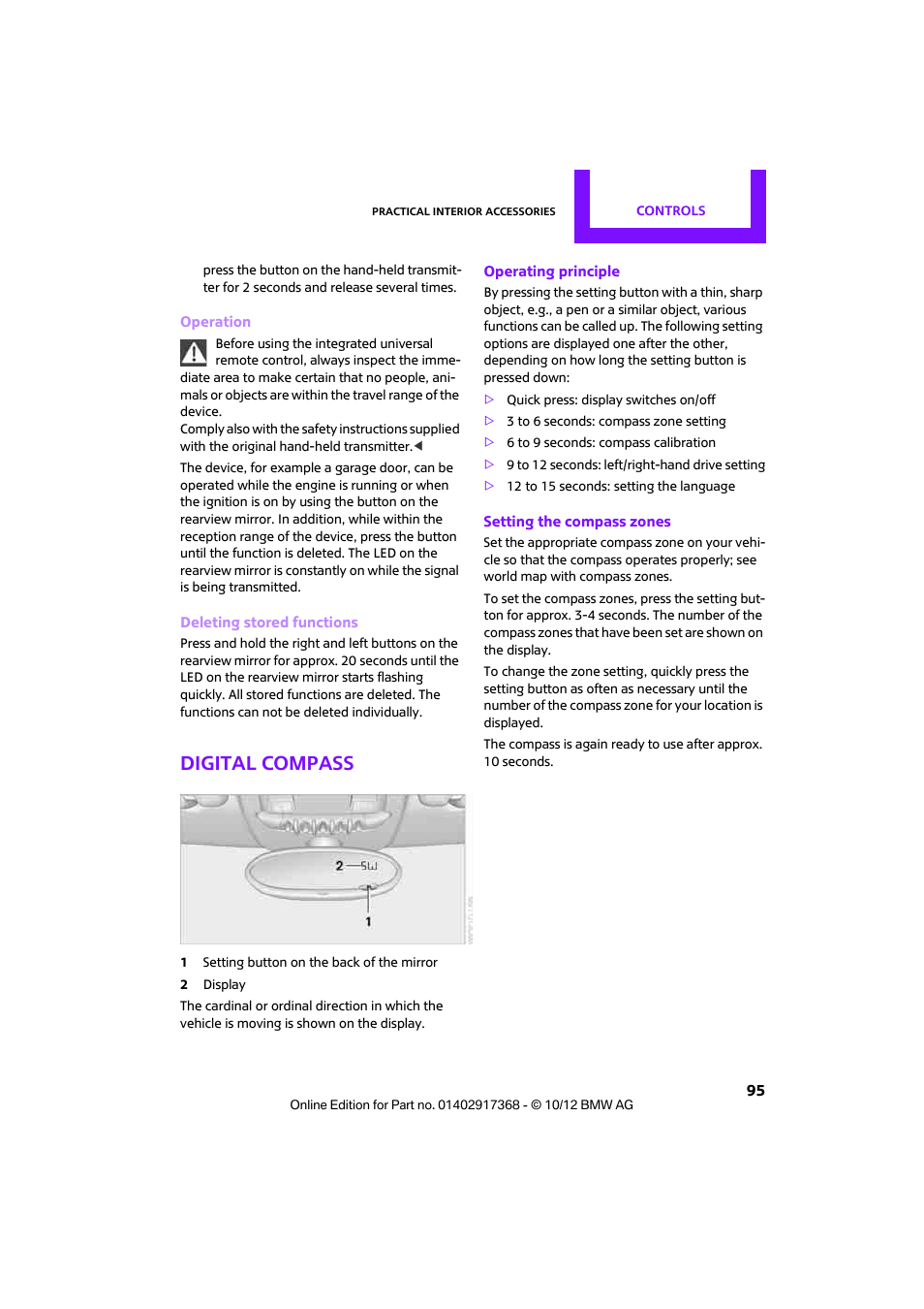 Digital compass | Mini 2013 Countryman User Manual | Page 96 / 275