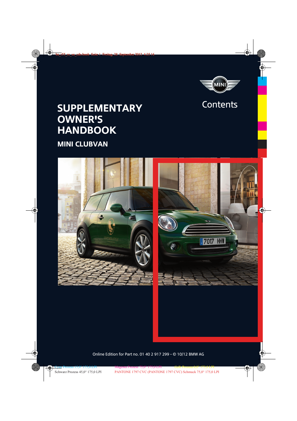Mini 2013 Clubvan User Manual | 18 pages