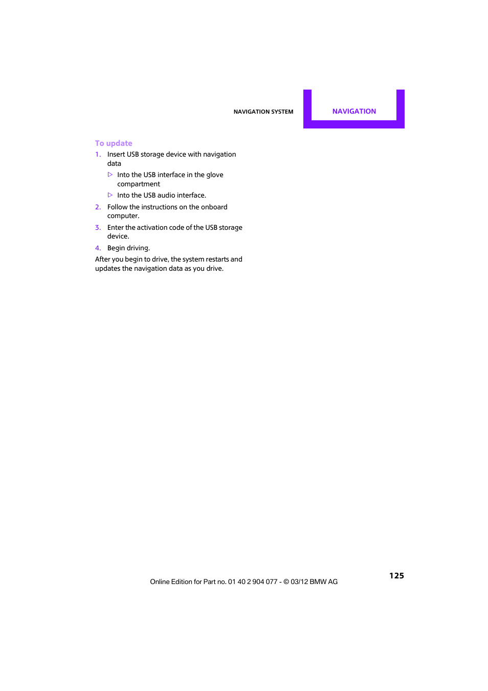 Mini 2012 Coupe Roadster Convertible User Manual | Page 126 / 283