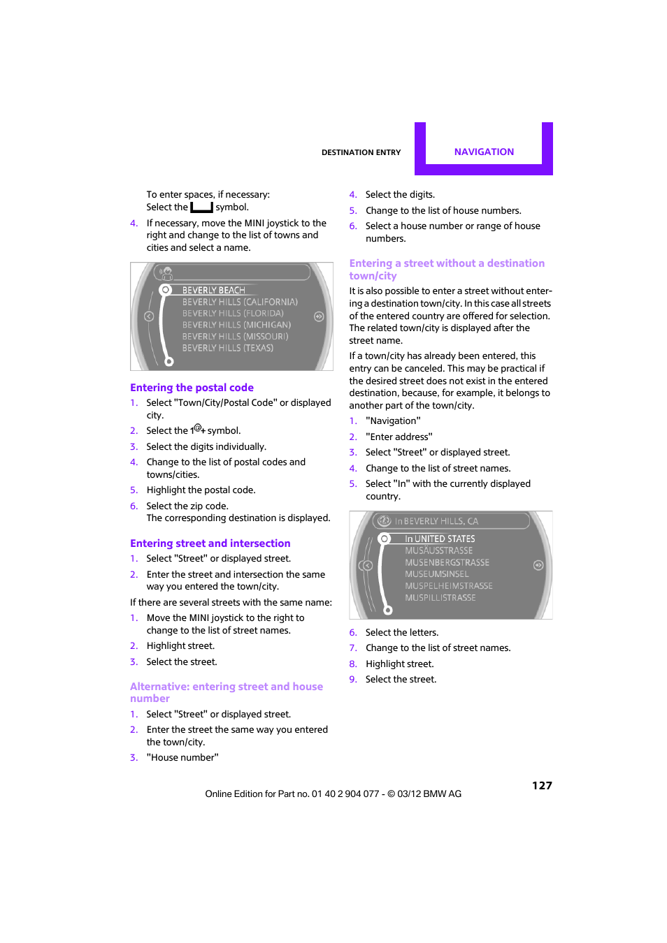 Mini 2012 Coupe Roadster Convertible User Manual | Page 128 / 283