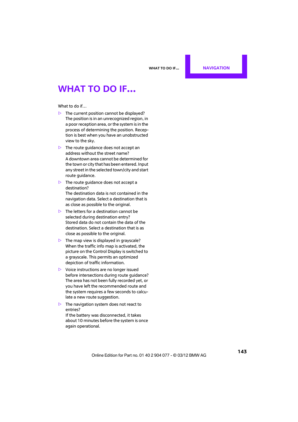 What to do if | Mini 2012 Coupe Roadster Convertible User Manual | Page 144 / 283