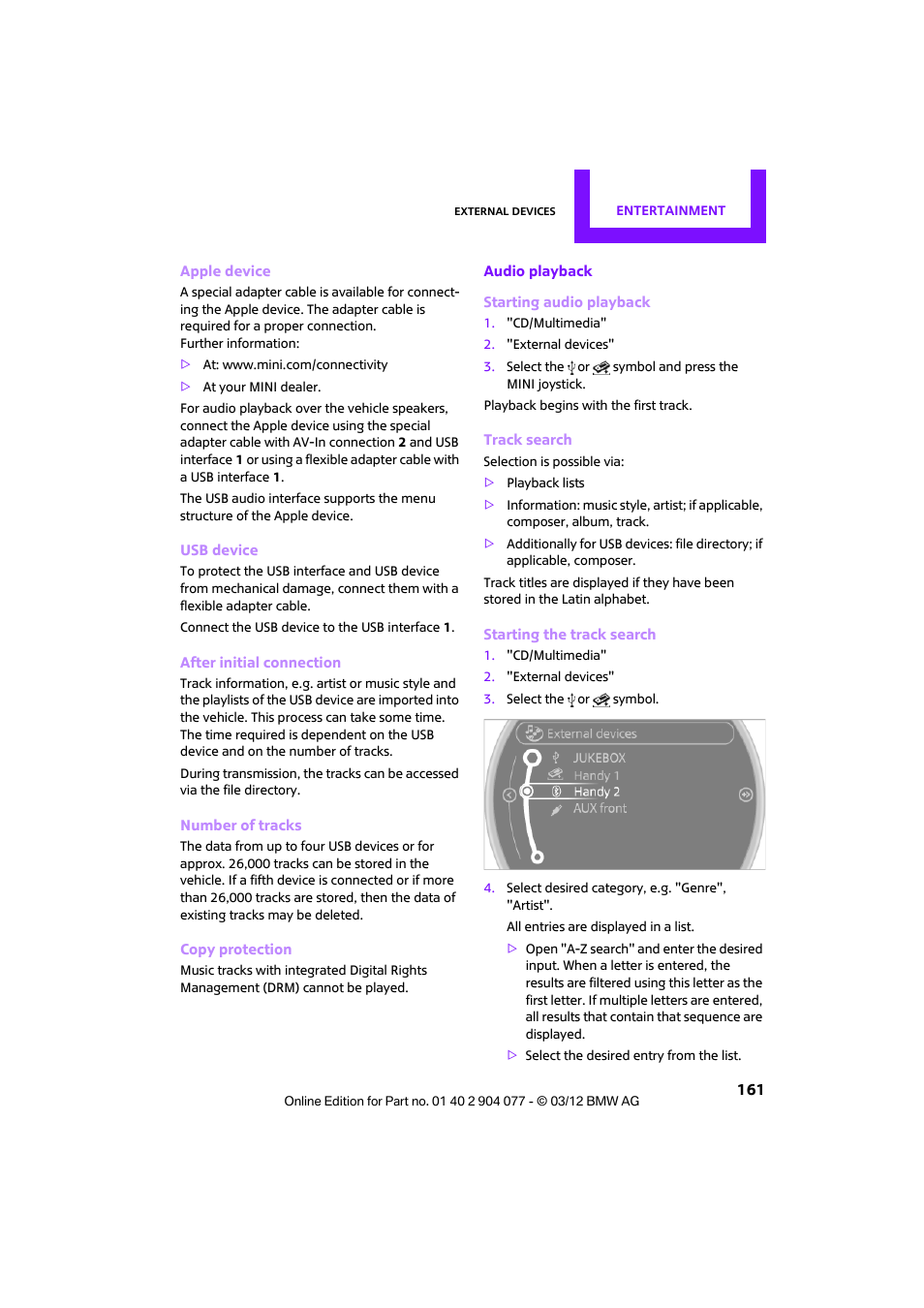 Mini 2012 Coupe Roadster Convertible User Manual | Page 162 / 283