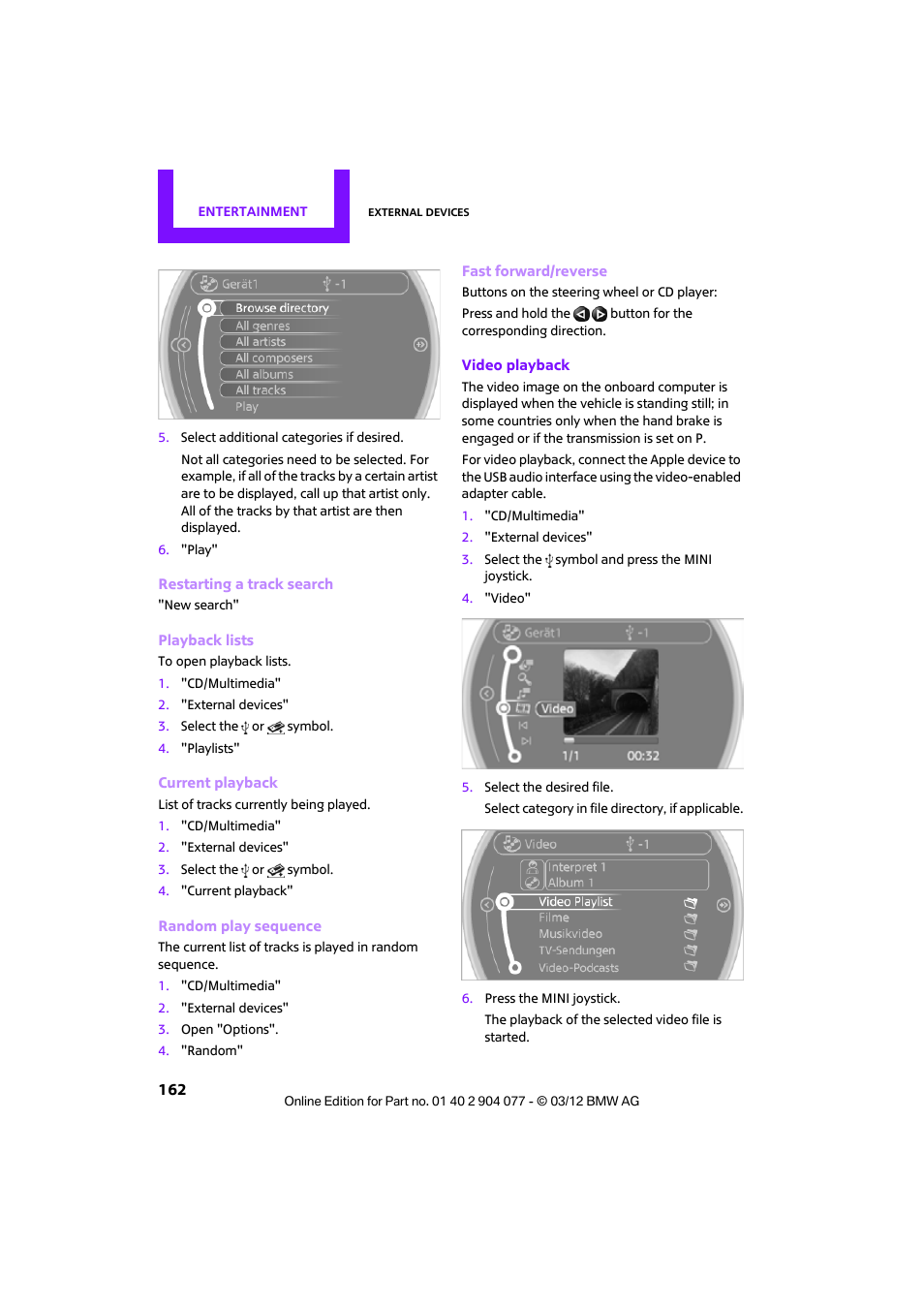Mini 2012 Coupe Roadster Convertible User Manual | Page 163 / 283