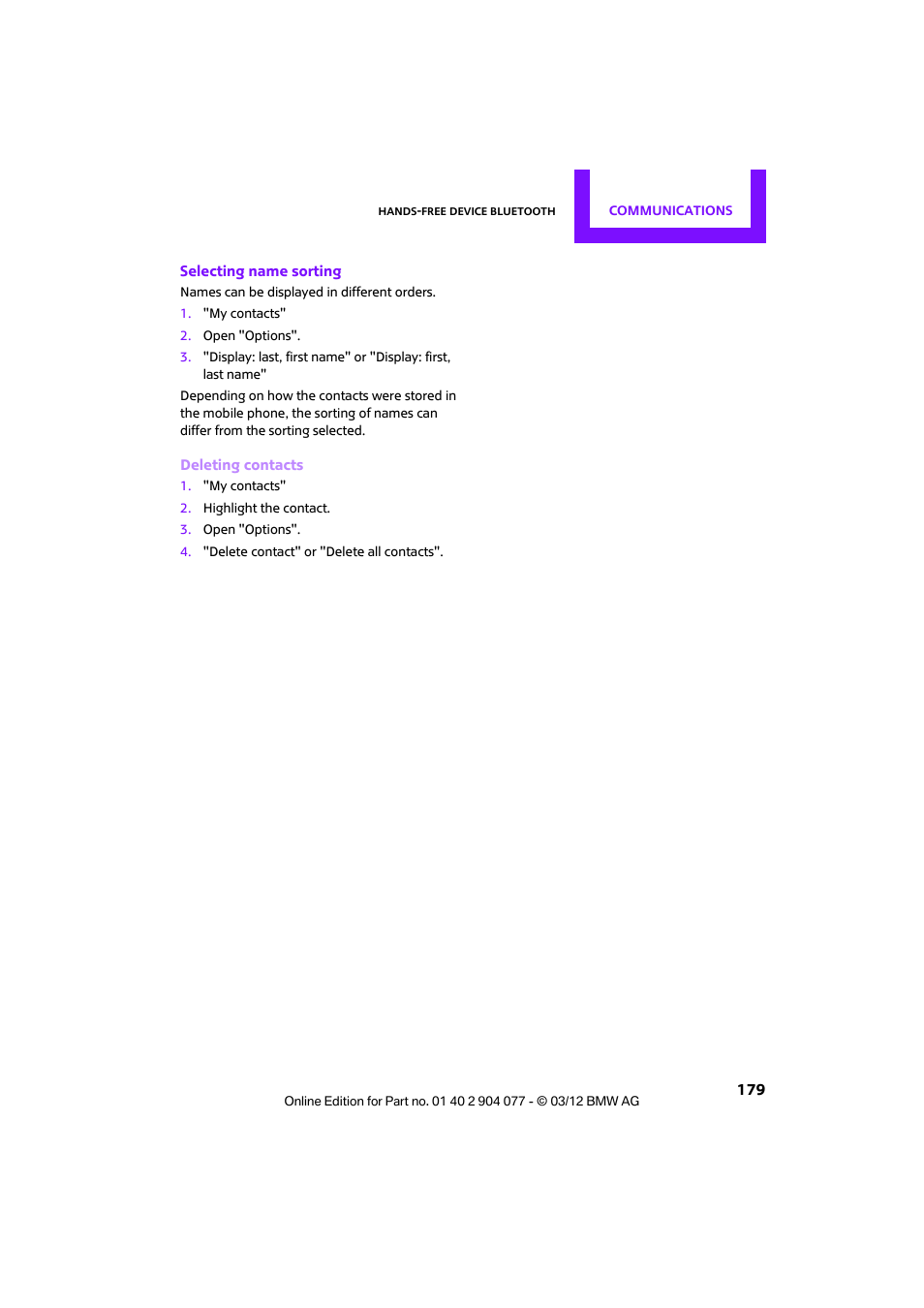 Mini 2012 Coupe Roadster Convertible User Manual | Page 180 / 283