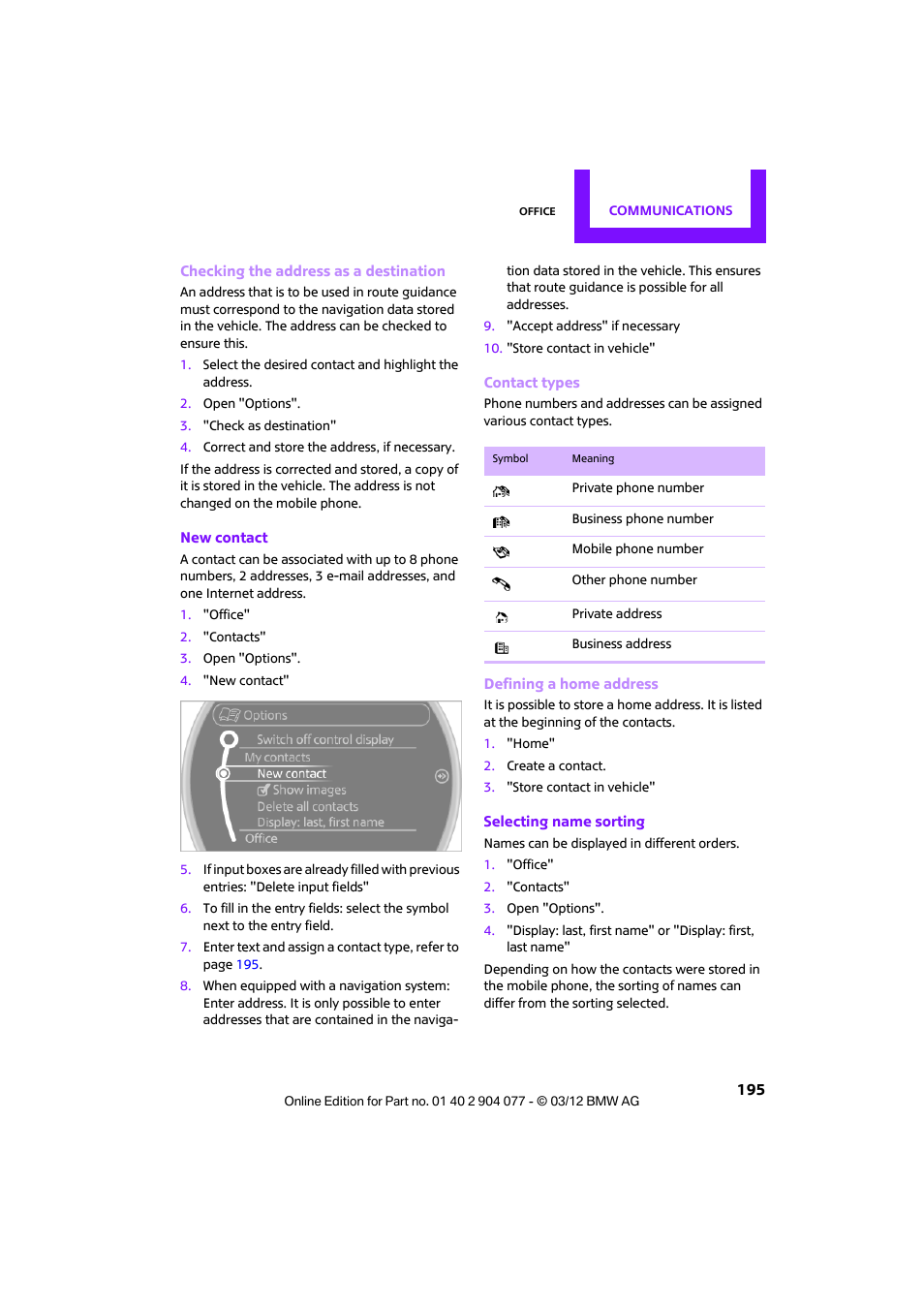 Mini 2012 Coupe Roadster Convertible User Manual | Page 196 / 283