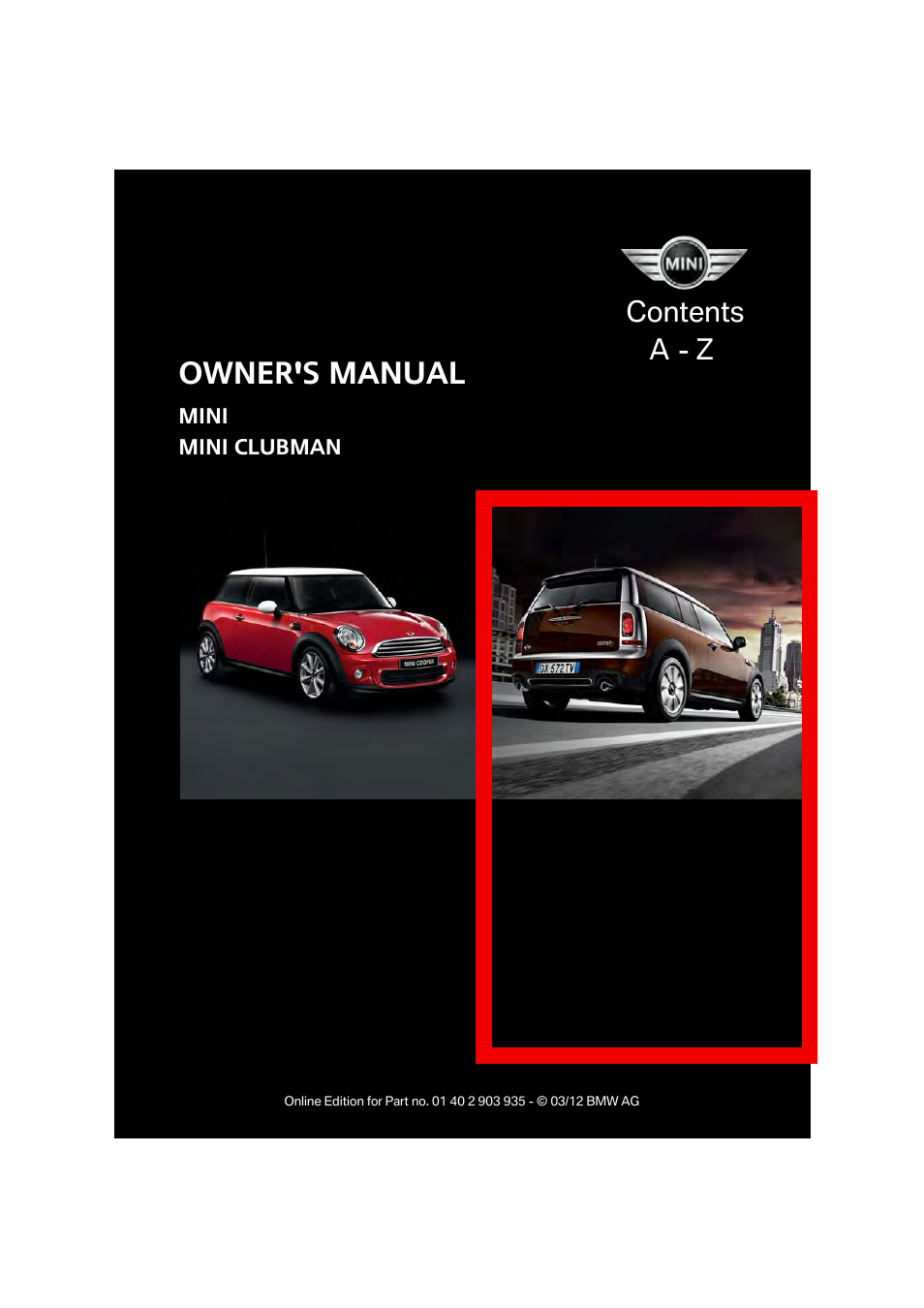 Mini 2012 Clubman User Manual | 269 pages