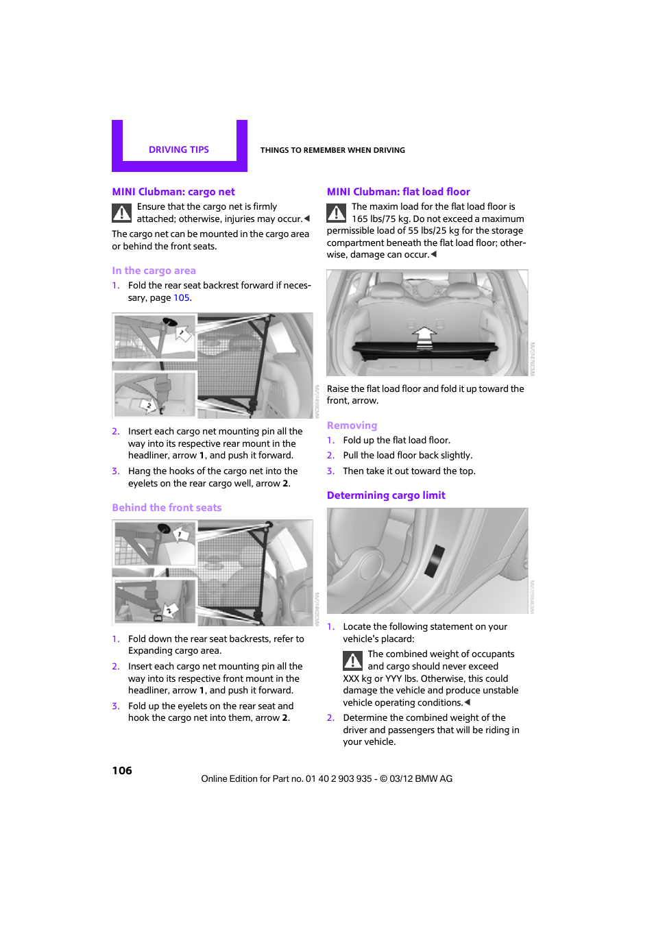 Mini 2012 Clubman User Manual | Page 107 / 269