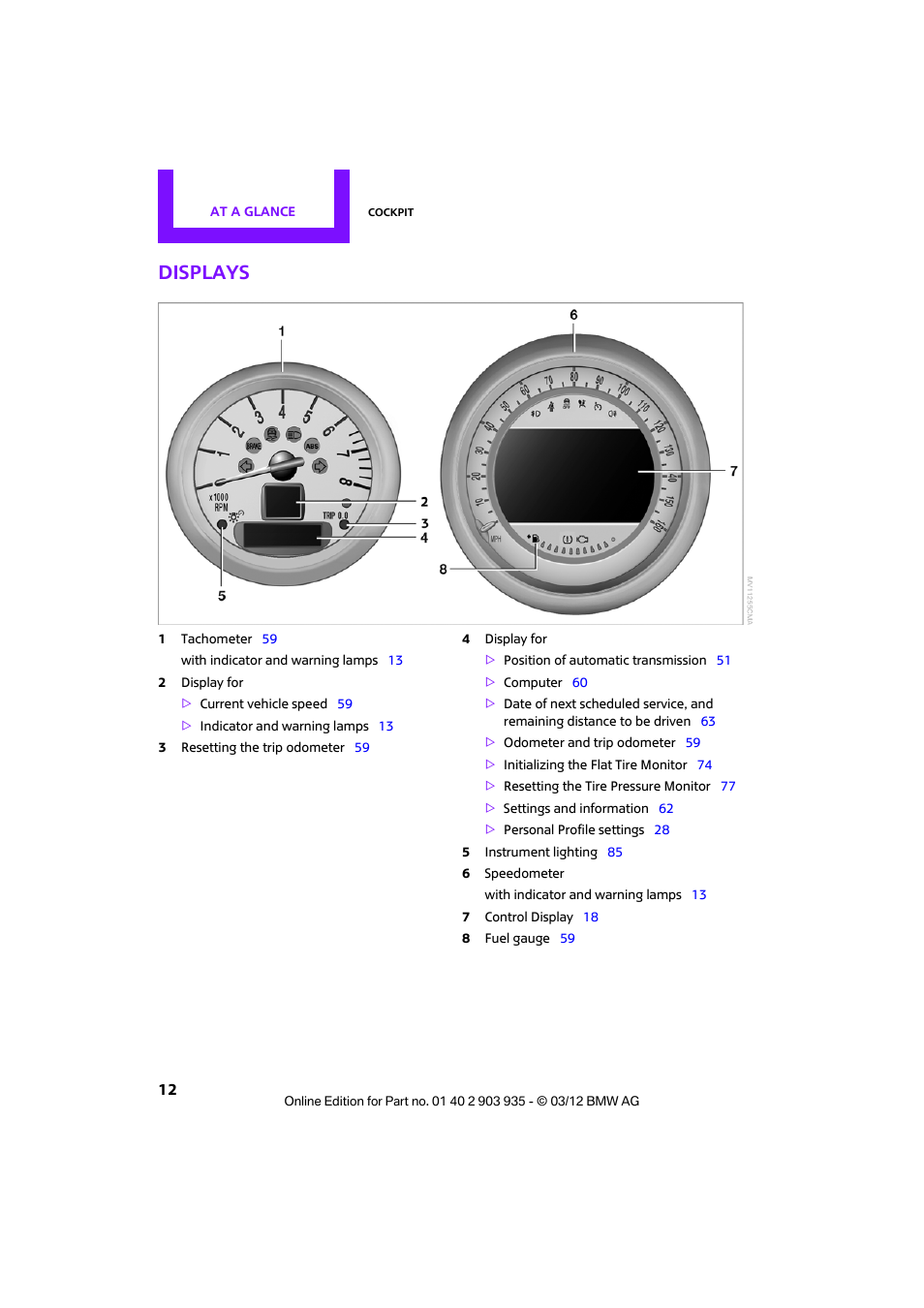 Displays | Mini 2012 Clubman User Manual | Page 13 / 269