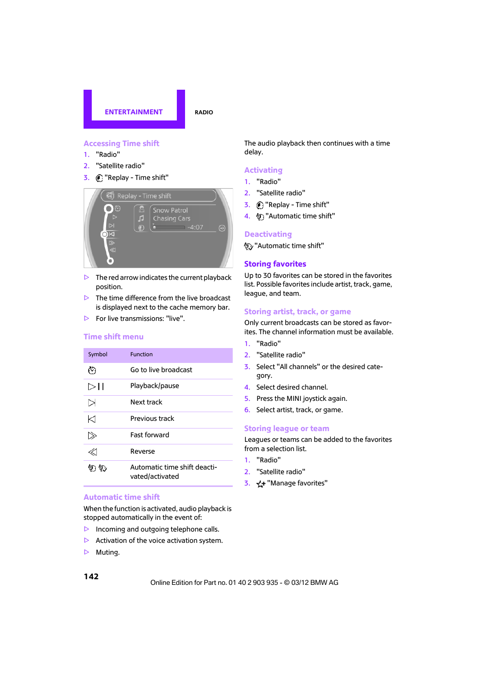 Mini 2012 Clubman User Manual | Page 143 / 269