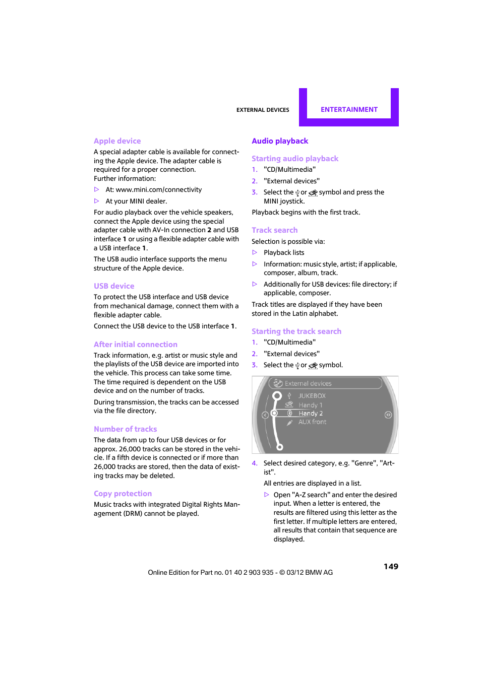 Mini 2012 Clubman User Manual | Page 150 / 269