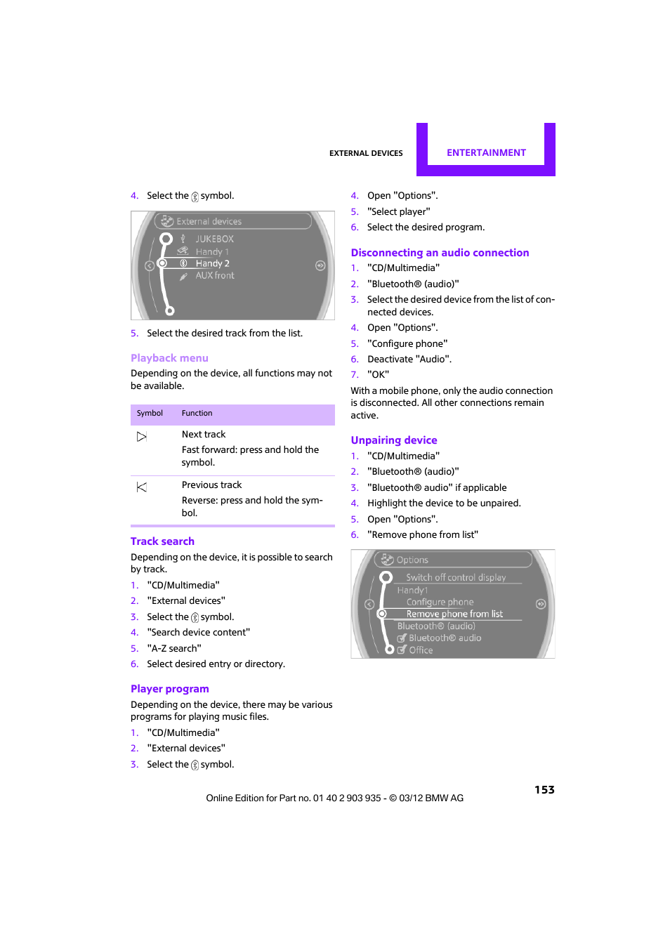 Mini 2012 Clubman User Manual | Page 154 / 269