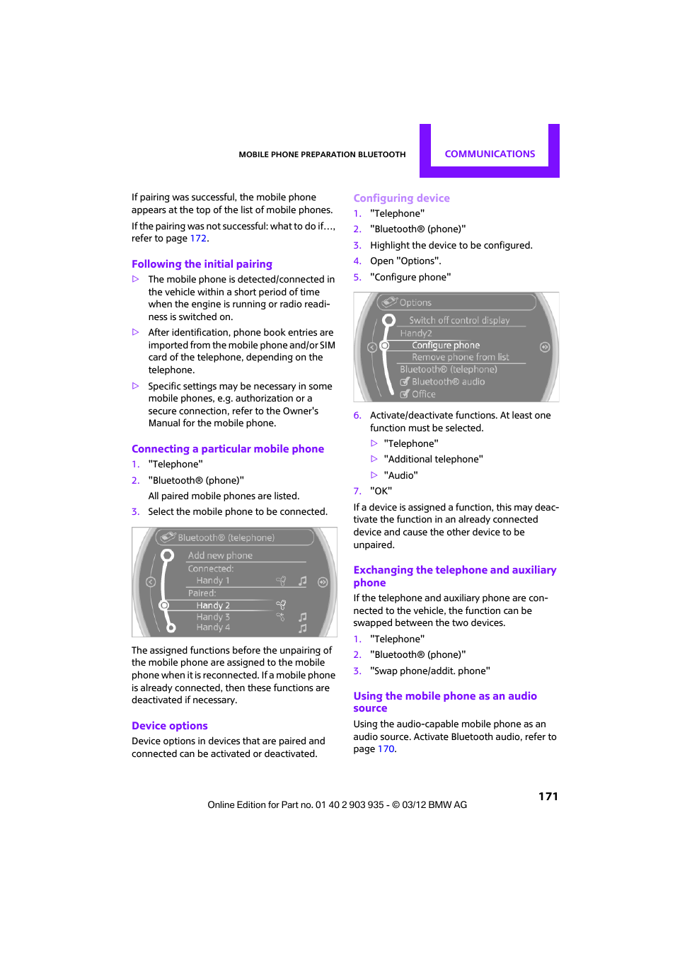 Mini 2012 Clubman User Manual | Page 172 / 269