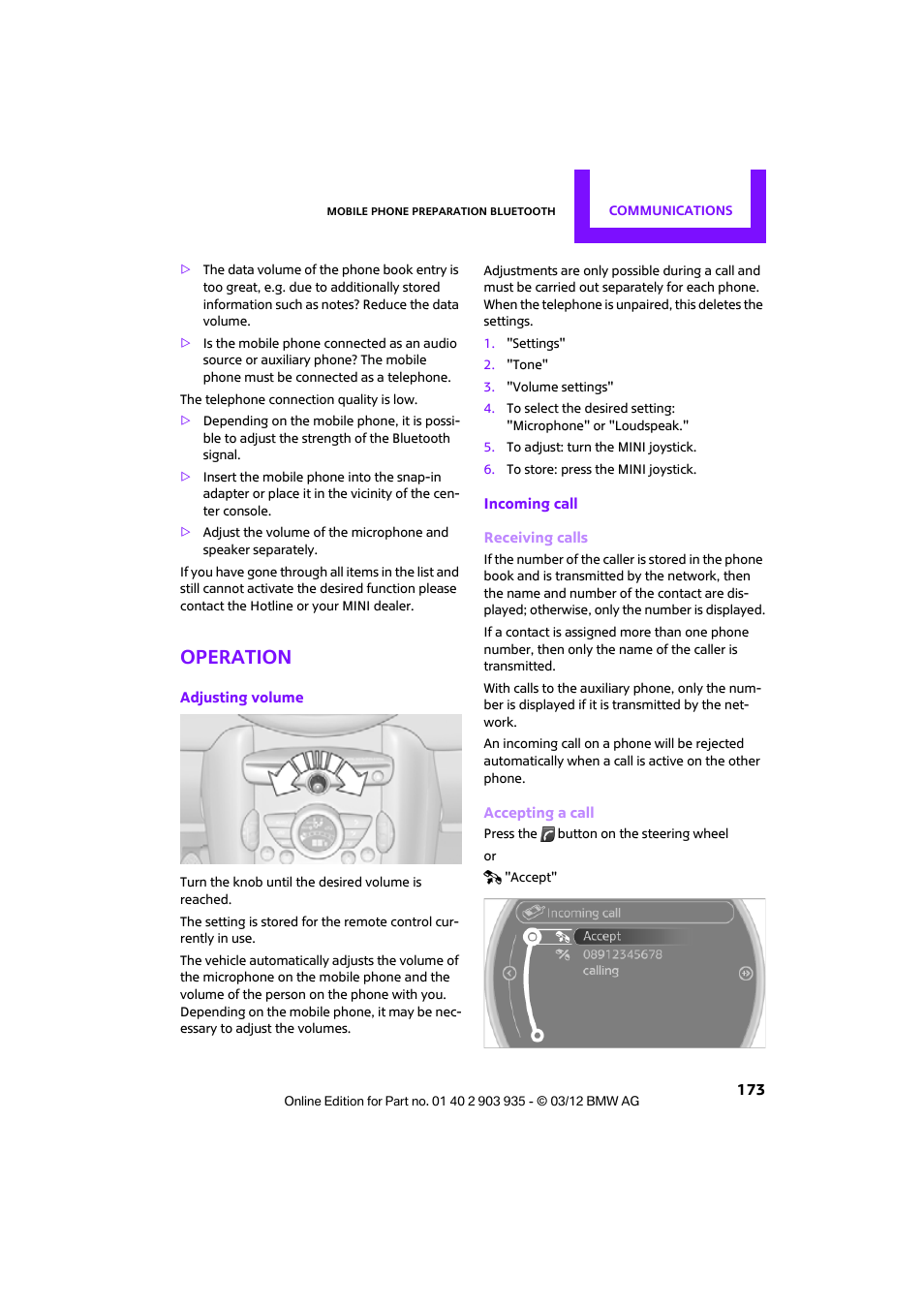Operation | Mini 2012 Clubman User Manual | Page 174 / 269