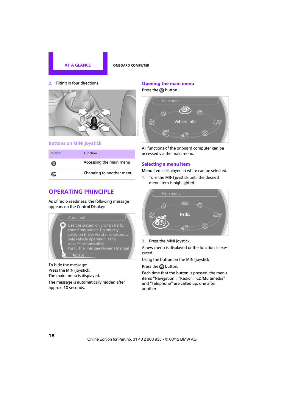 Operating principle | Mini 2012 Clubman User Manual | Page 19 / 269