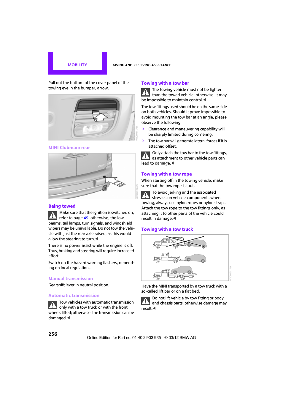 Mini 2012 Clubman User Manual | Page 237 / 269