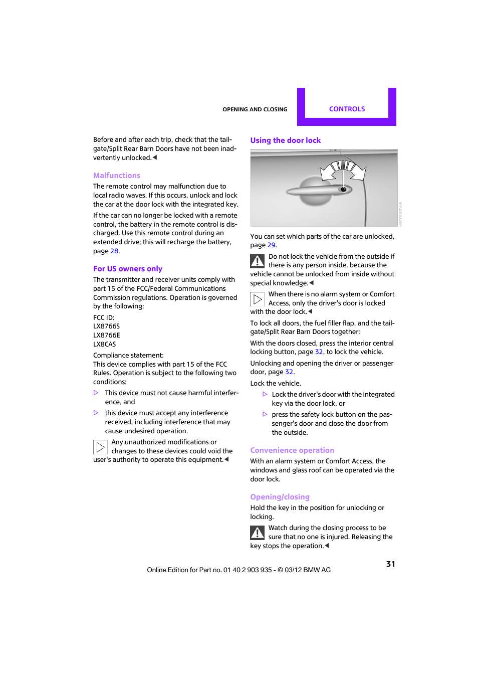 Mini 2012 Clubman User Manual | Page 32 / 269