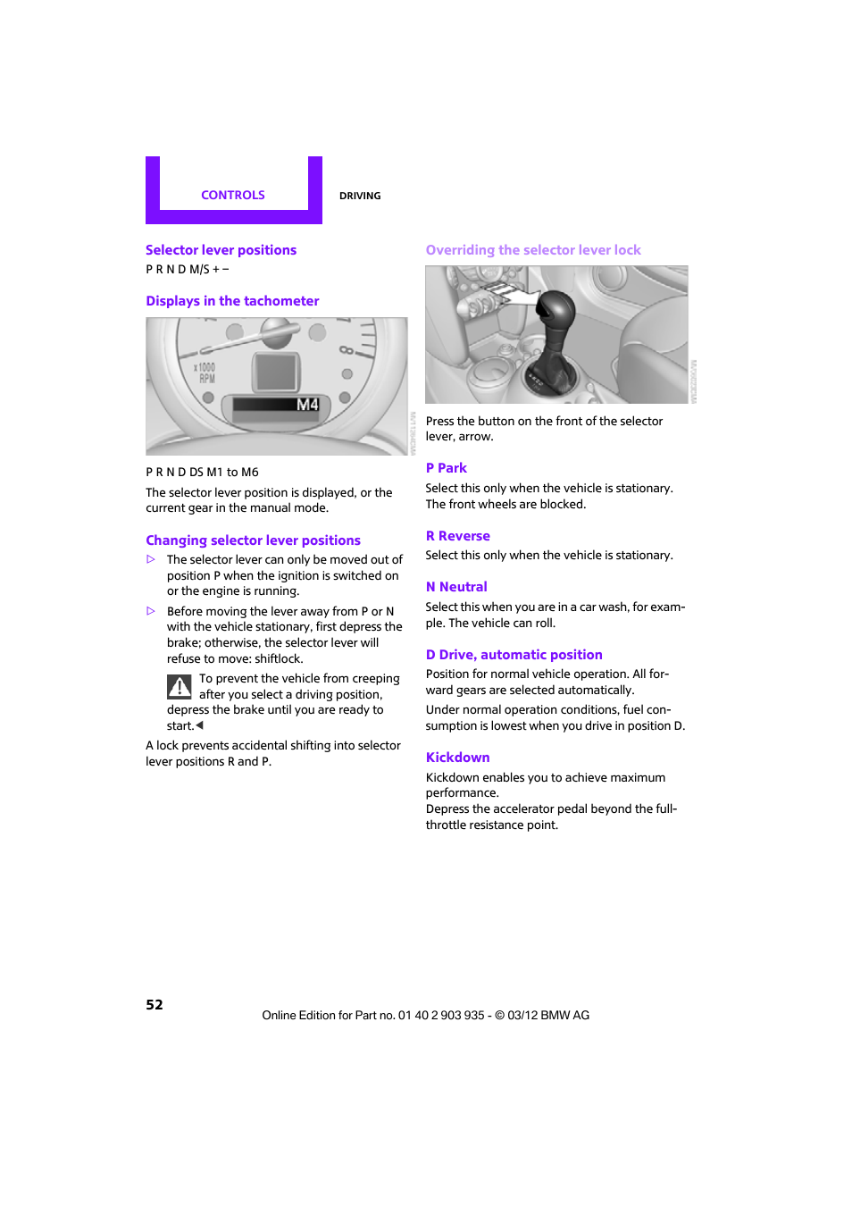 Mini 2012 Clubman User Manual | Page 53 / 269