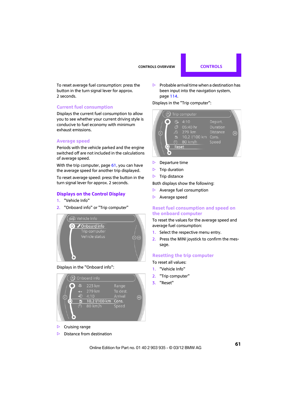 Mini 2012 Clubman User Manual | Page 62 / 269