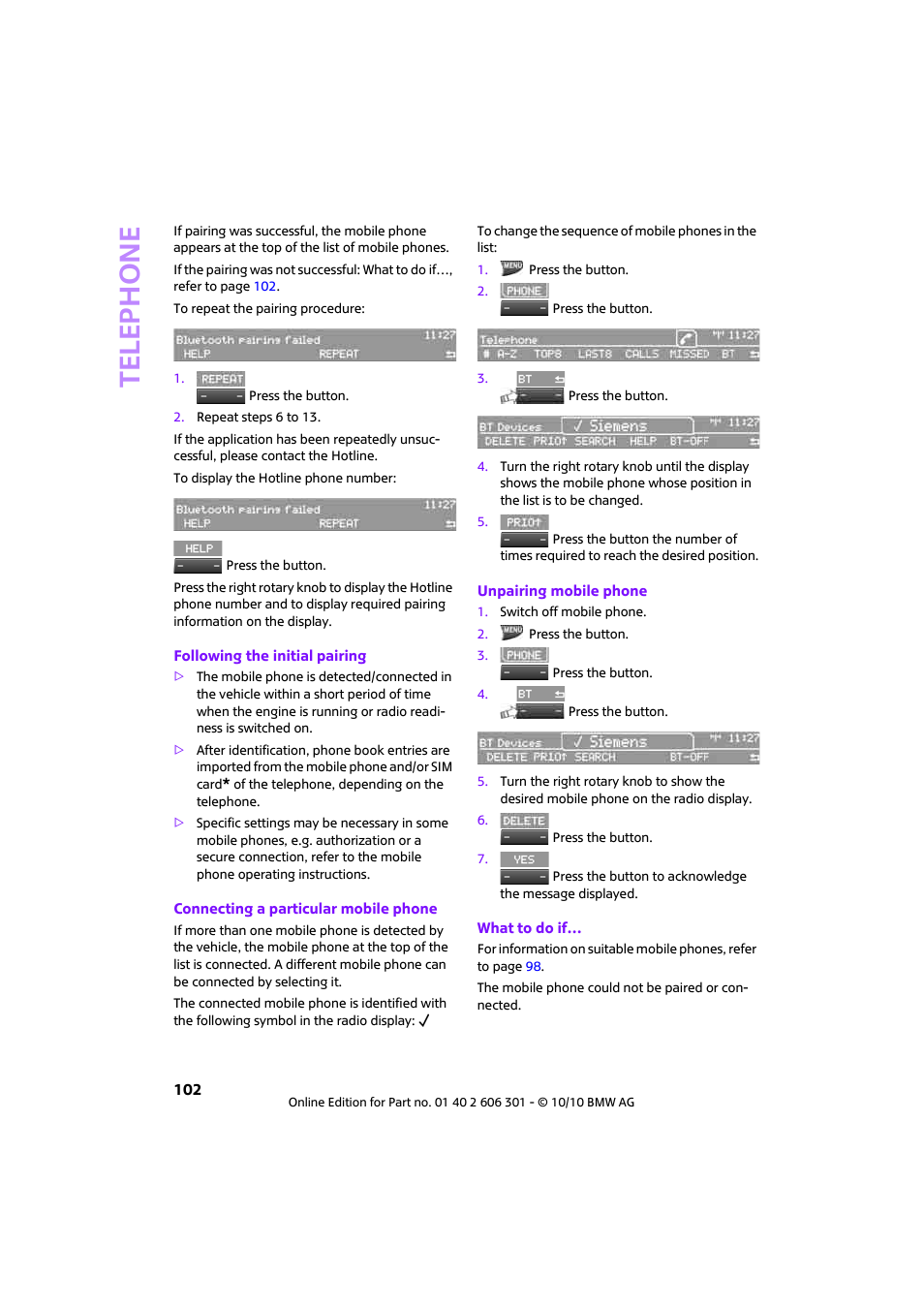 Telephone | Mini 2011 Countryman User Manual | Page 104 / 176