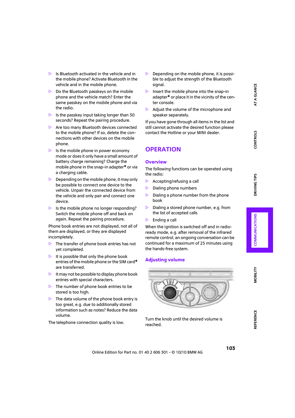 Operation | Mini 2011 Countryman User Manual | Page 105 / 176