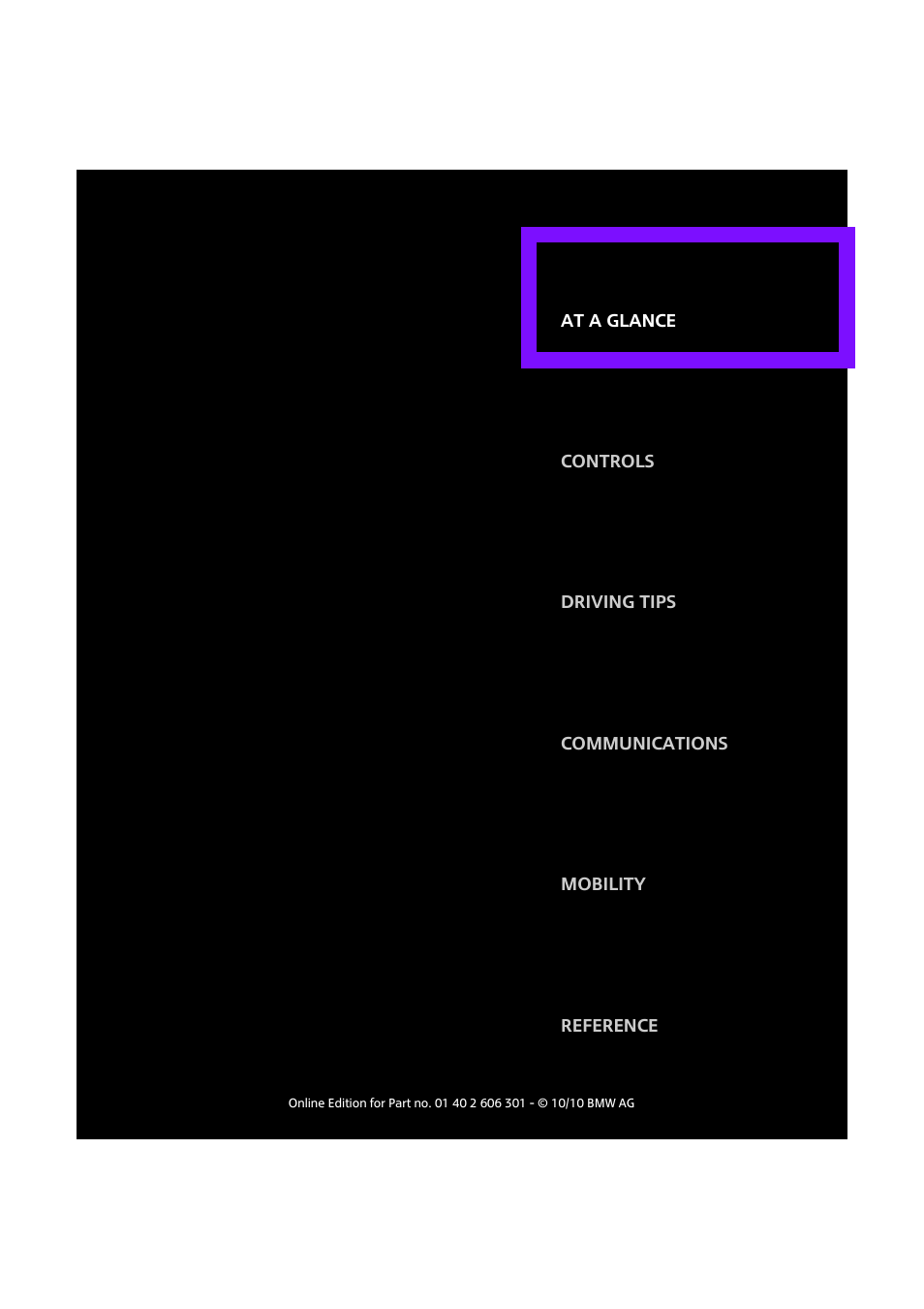 At a glance | Mini 2011 Countryman User Manual | Page 11 / 176