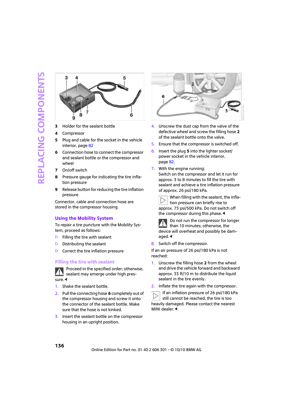 Replacing components | Mini 2011 Countryman User Manual | Page 138 / 176