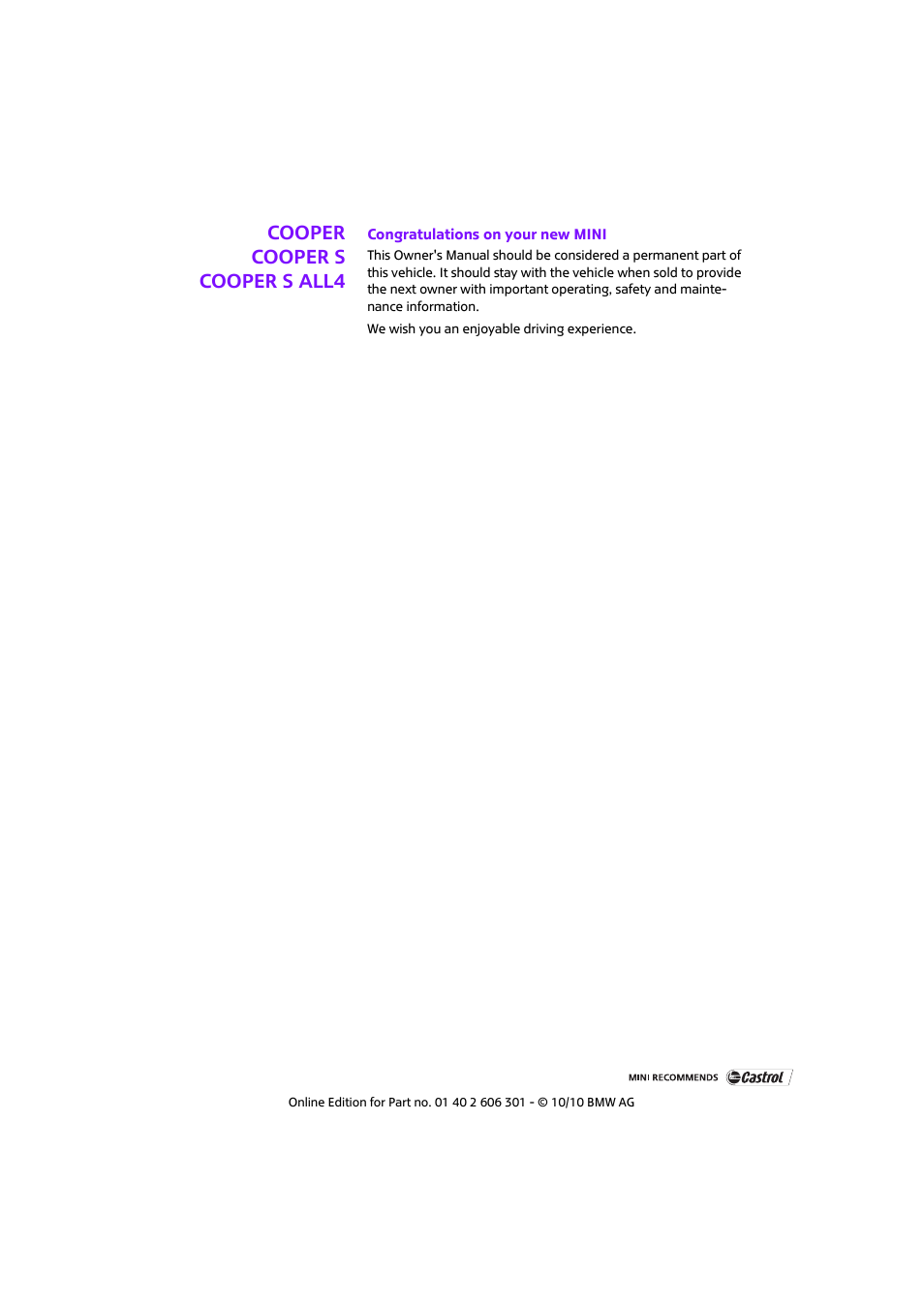 Mini 2011 Countryman User Manual | Page 3 / 176