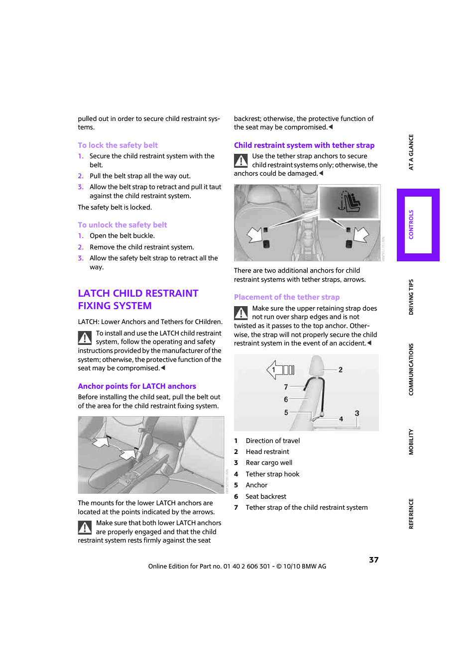 Latch child restraint fixing system | Mini 2011 Countryman User Manual | Page 39 / 176