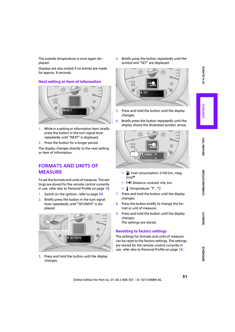 Formats and units of measure, For- mats and units of measure, Ure, refer to formats and units of measure | To formats and units of measure | Mini 2011 Countryman User Manual | Page 53 / 176
