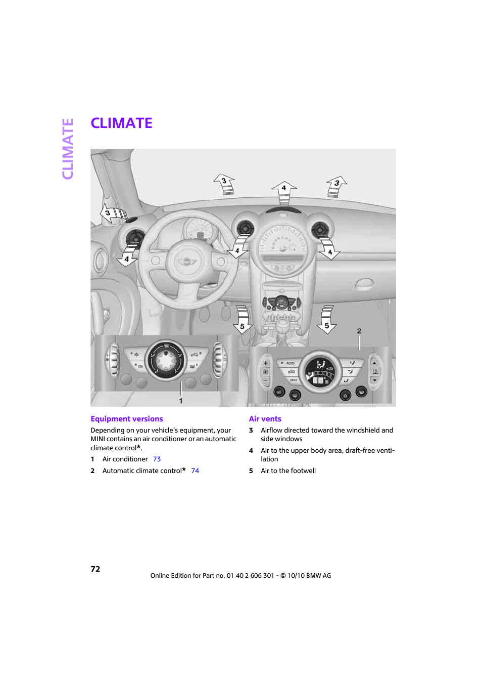 Climate | Mini 2011 Countryman User Manual | Page 74 / 176