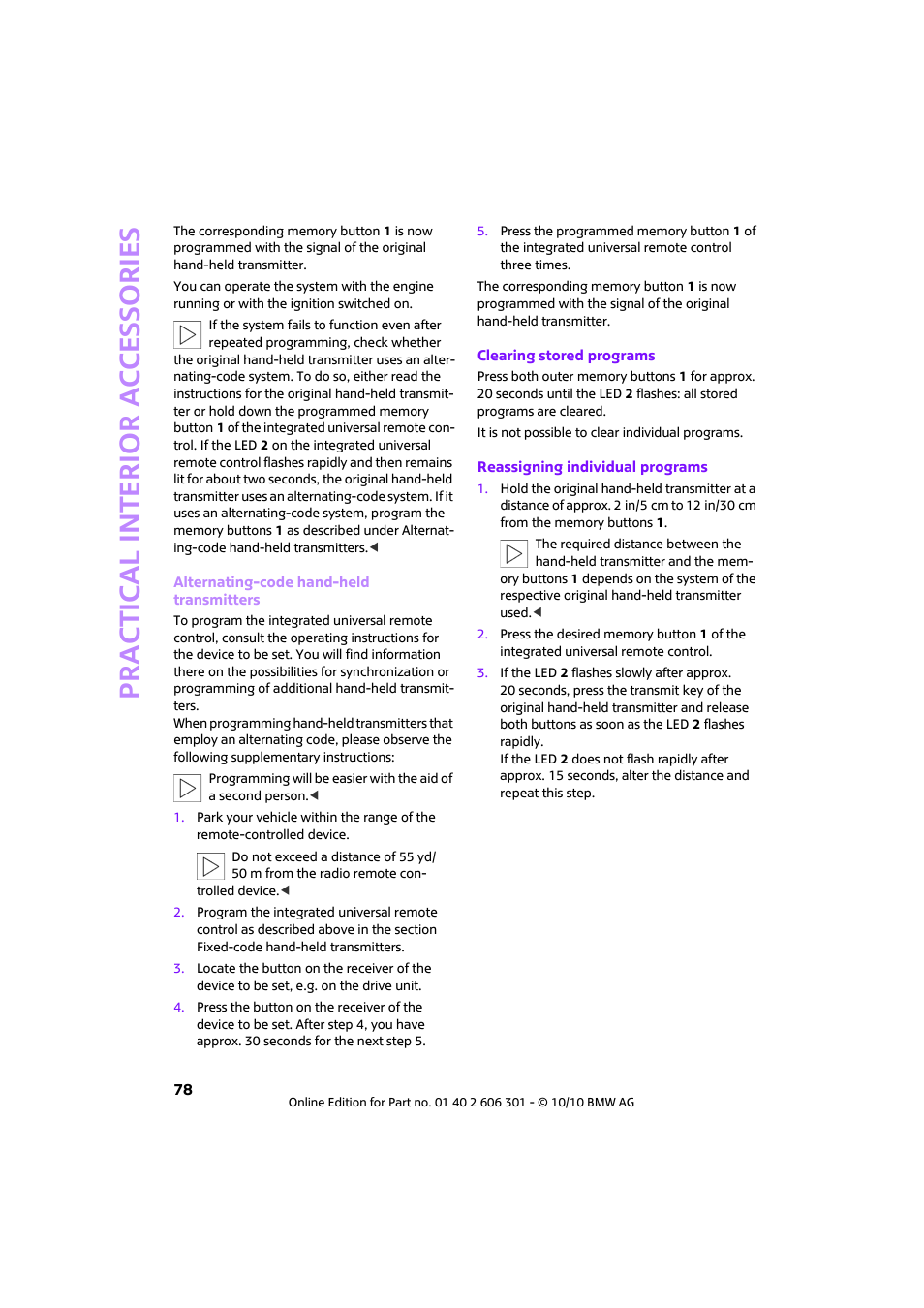 Practical interior accessories | Mini 2011 Countryman User Manual | Page 80 / 176