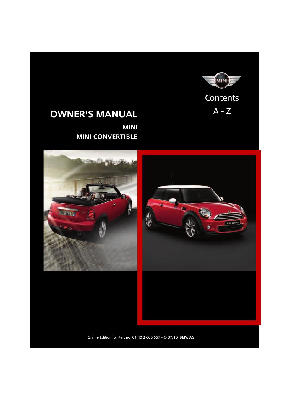 Mini 2011 Cooper Convertible User Manual | 186 pages