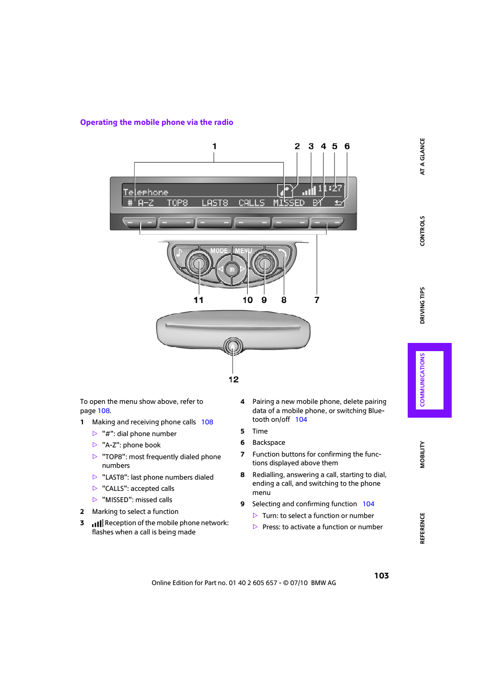 Mini 2011 Cooper Convertible User Manual | Page 105 / 186