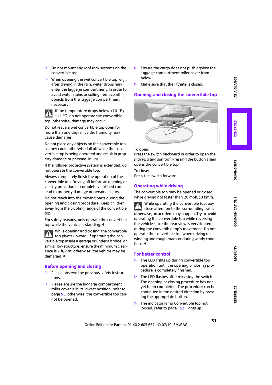 Mini 2011 Cooper Convertible User Manual | Page 33 / 186