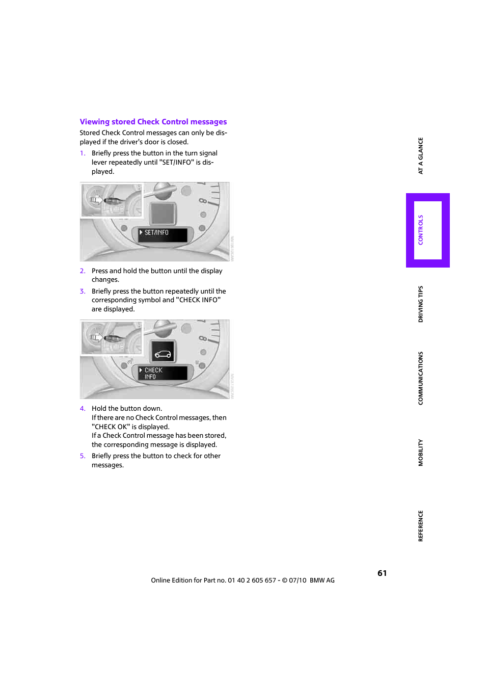 Mini 2011 Cooper Convertible User Manual | Page 63 / 186