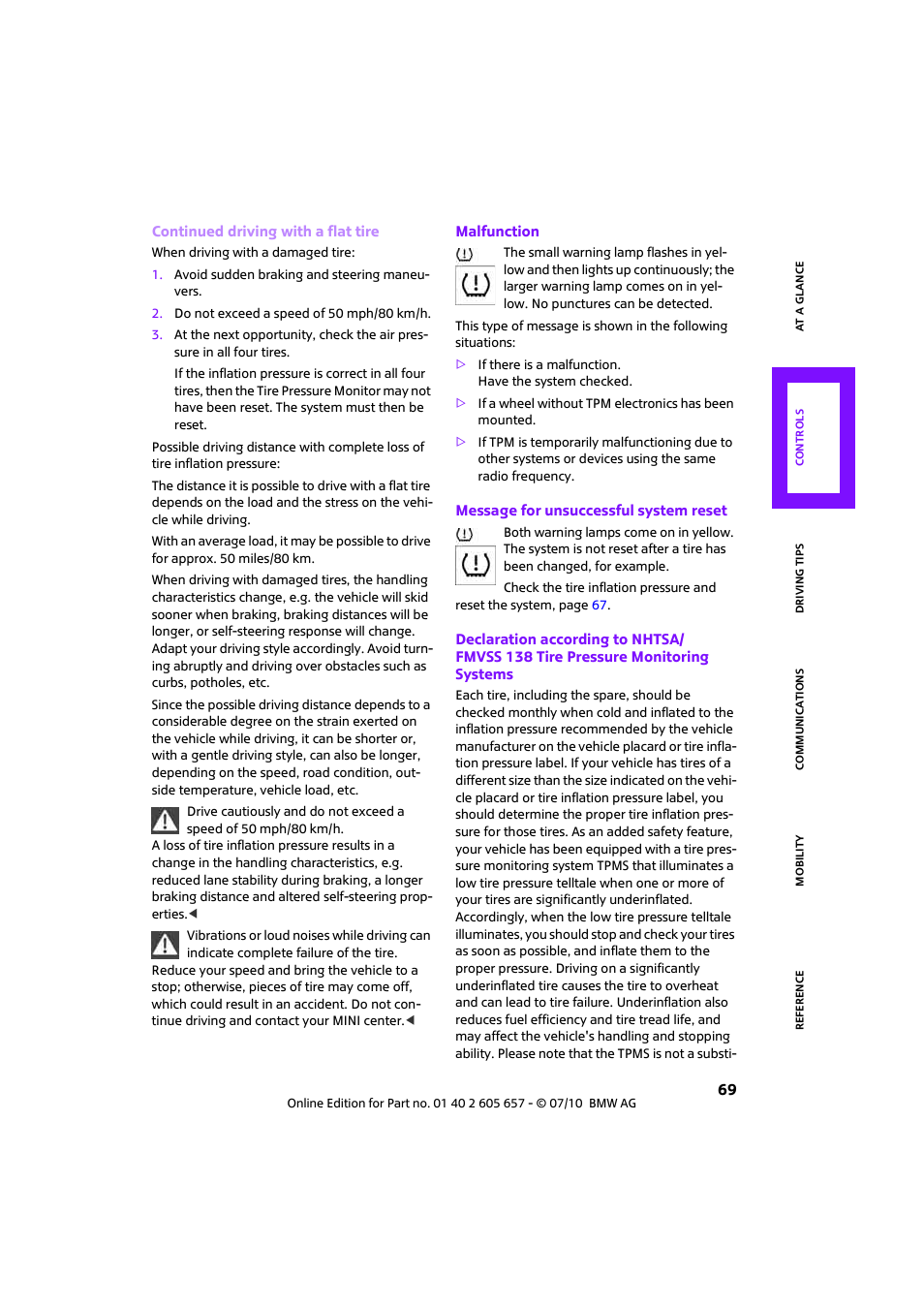 Mini 2011 Cooper Convertible User Manual | Page 71 / 186