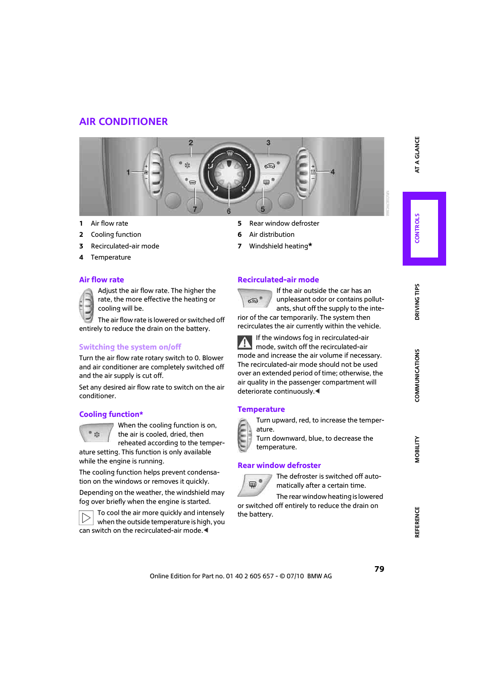 Air conditioner | Mini 2011 Cooper Convertible User Manual | Page 81 / 186