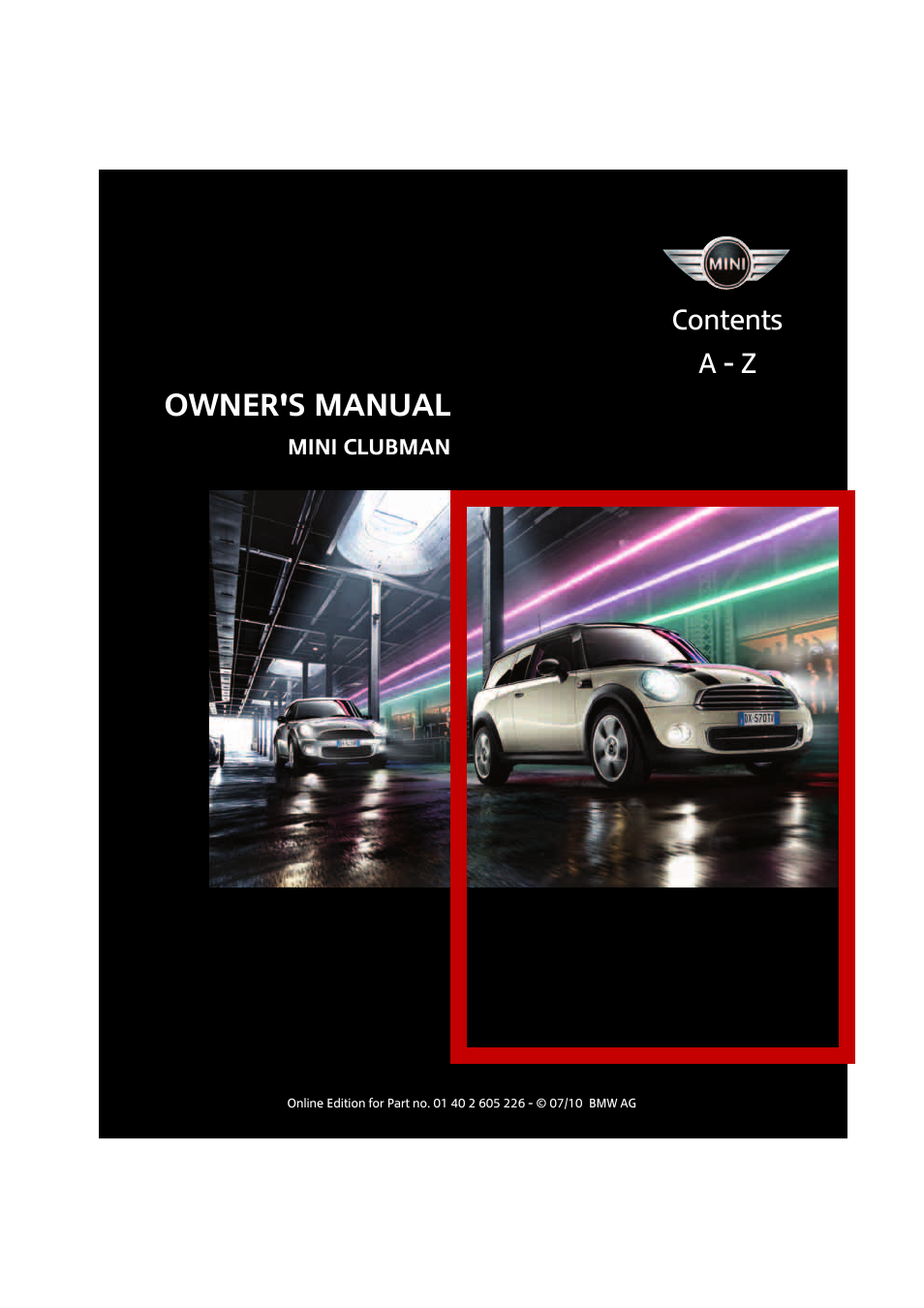 Mini 2011 Clubman User Manual | 172 pages