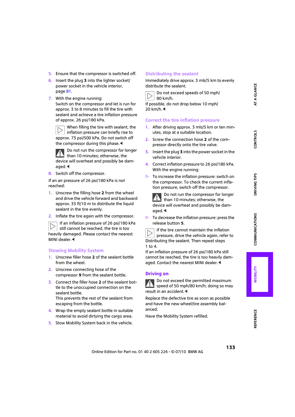 Mini 2011 Clubman User Manual | Page 135 / 172