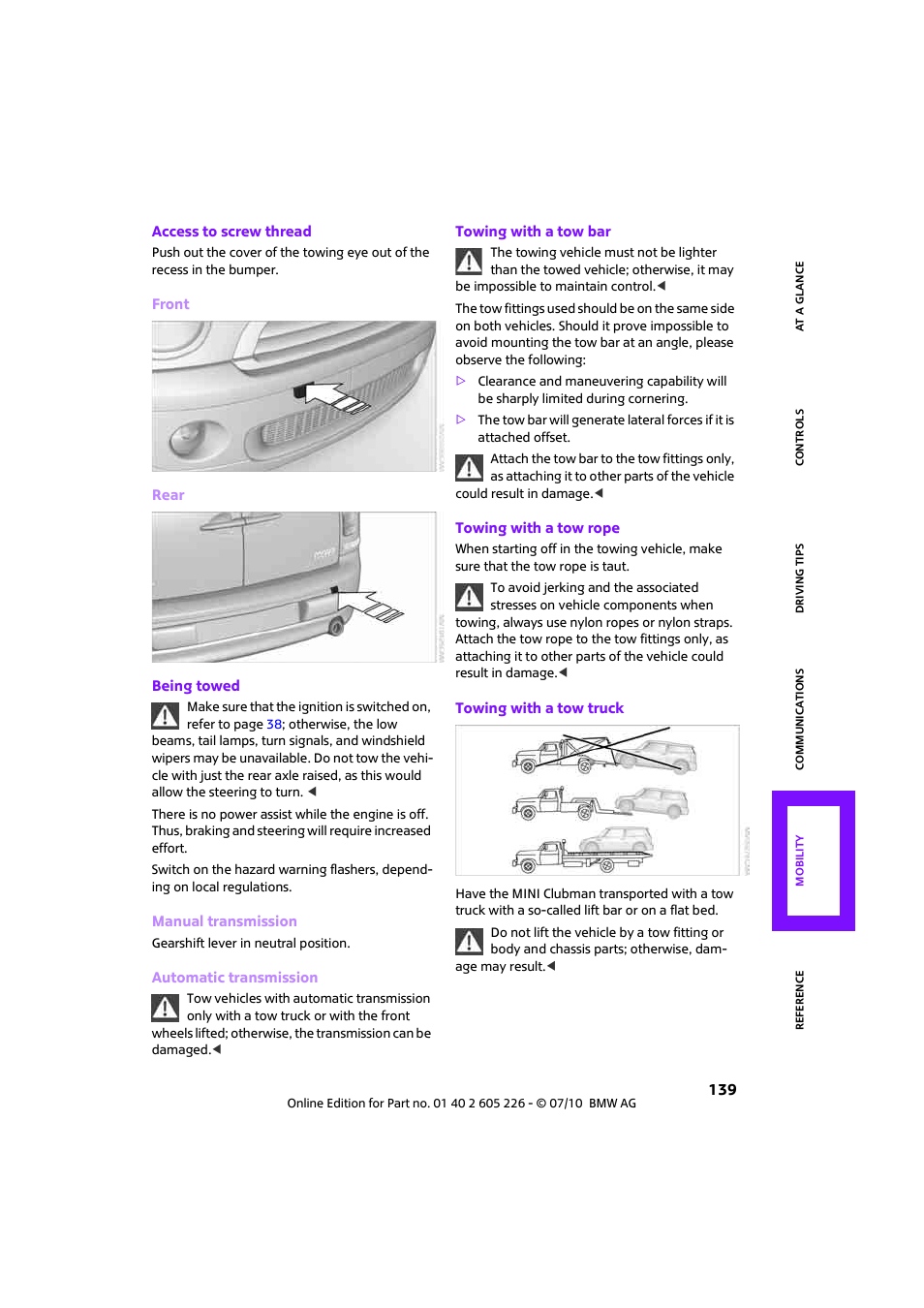 Mini 2011 Clubman User Manual | Page 141 / 172