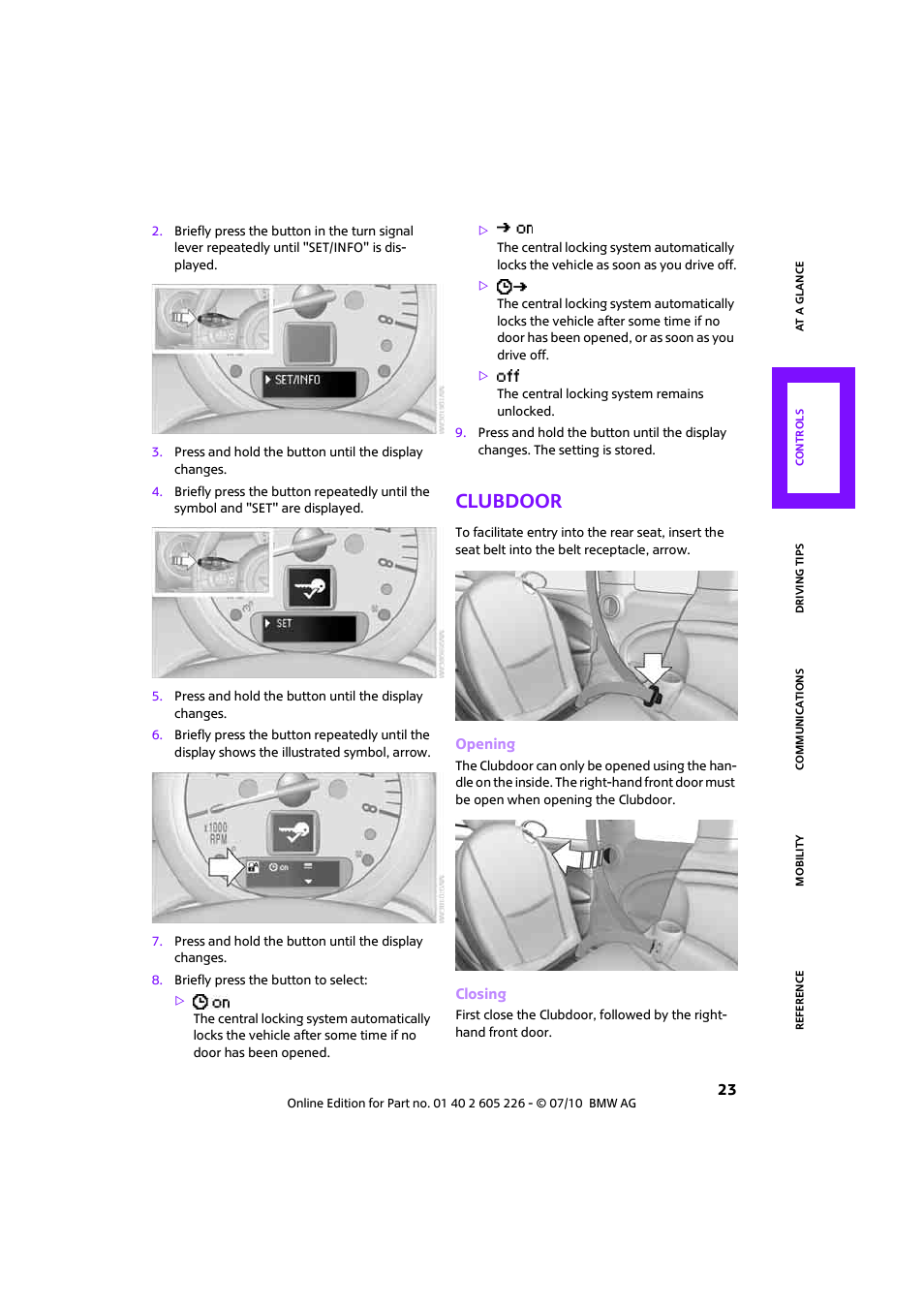 Clubdoor | Mini 2011 Clubman User Manual | Page 25 / 172