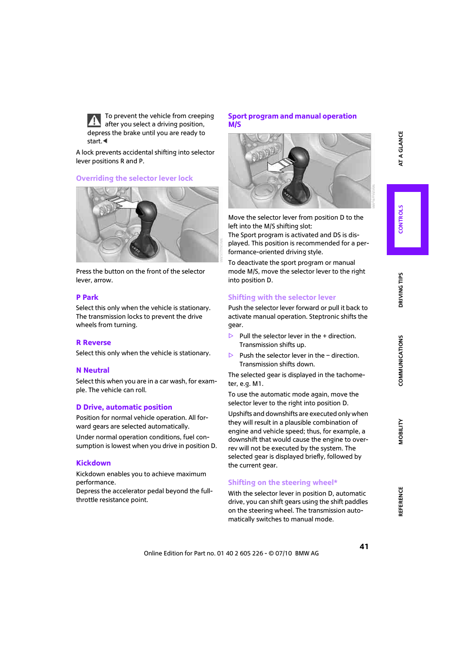 Mini 2011 Clubman User Manual | Page 43 / 172