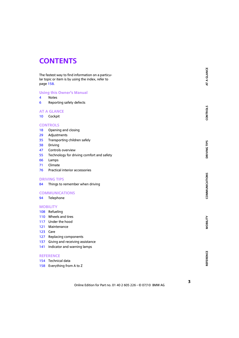 Mini 2011 Clubman User Manual | Page 5 / 172