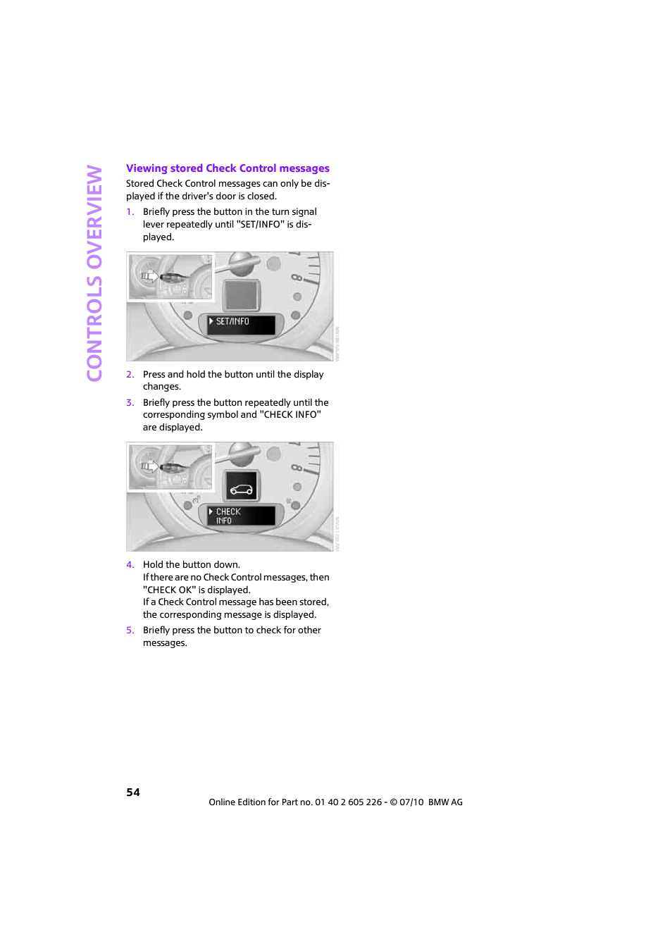 Controls overview | Mini 2011 Clubman User Manual | Page 56 / 172