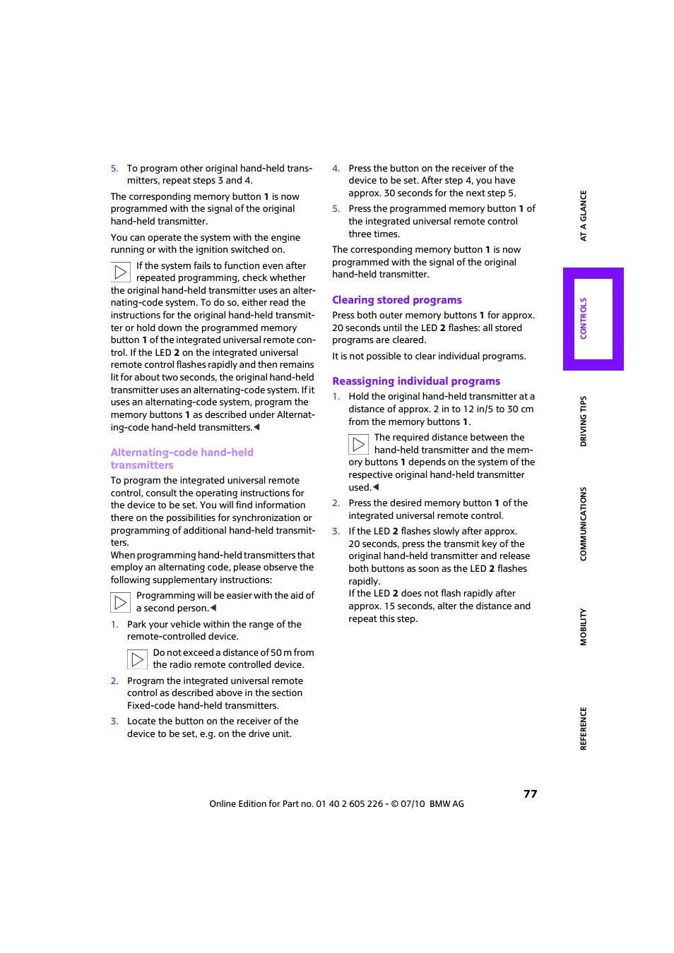 Mini 2011 Clubman User Manual | Page 79 / 172